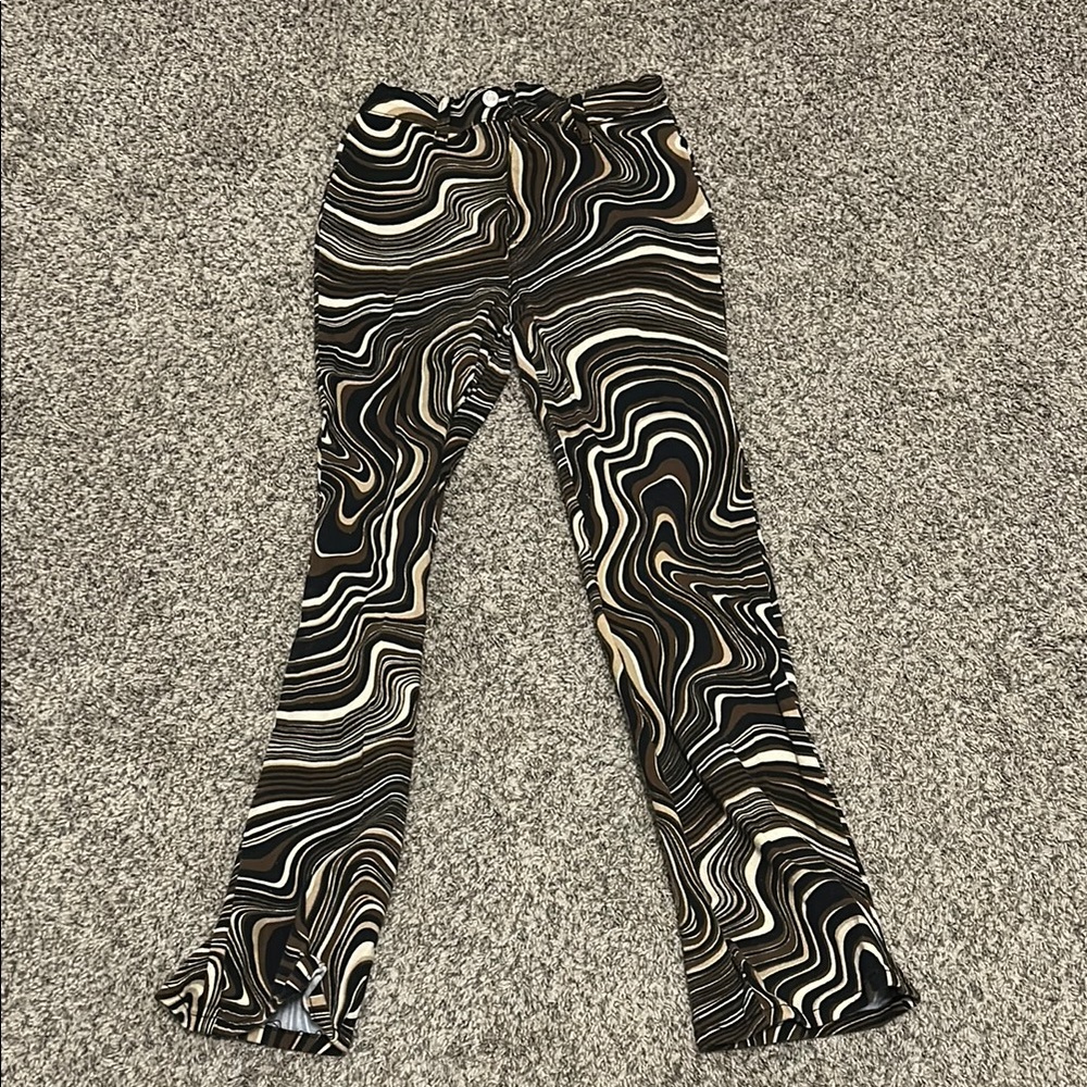 Swirl Pattern Flare Pants